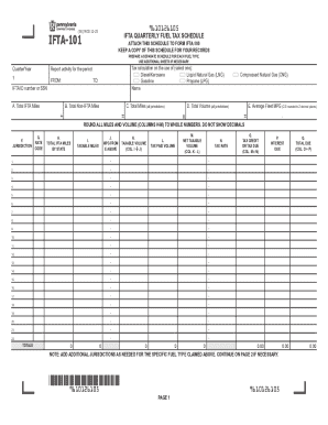 IFTA Quarterly Fuel Tax Schedule (IFTA-101) Forms Publications