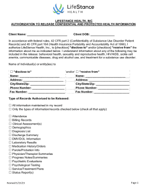 Authorization to Release Confidential Health Information