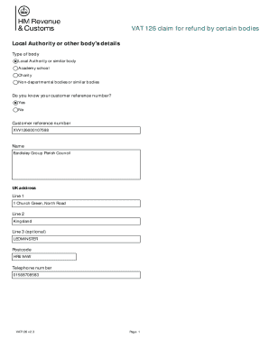 Vat 126 Claim Form