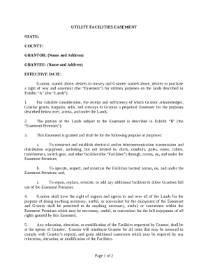 Utility Facilities Easement