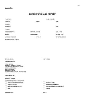 Lease Purchase Report