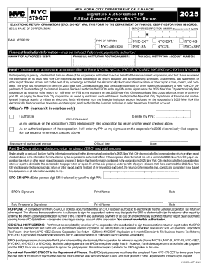 NYC Signature Authorization for 579-GCT 2025