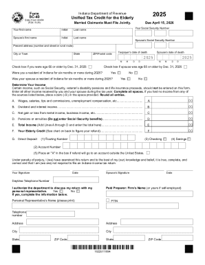 Submitting the SC-40 Unified Tax Credit for the Elderly