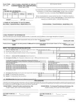 Hawaii Conveyance Tax Certificate