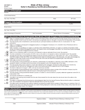 GIT REP-3 Seller's Residency Certification Exemption GIT REP-3 Seller's Residency Certification Exem