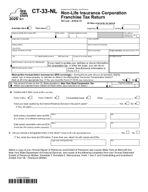 Form CT-33 Life Insurance Corporation Franchise Tax Return