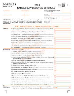 Kansas Individual Income Tax Supplemental Schedule