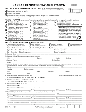 Kansas Business Tax Application