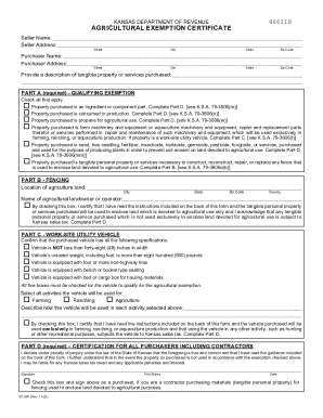 Kansas Sales Tax Exemption Certificates