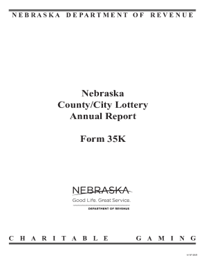 Nebraska County City Lottery Annual Report Form 35K