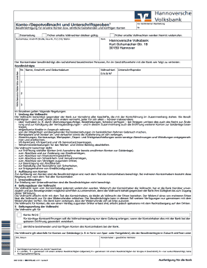 German Bank Account Power of Attorney