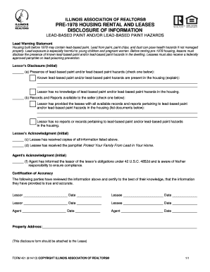 Illinois Lead-Based Paint Disclosure Form