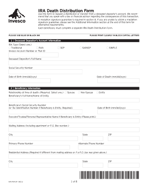 Ira death distribution form